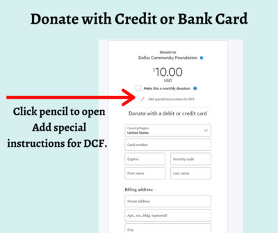 Donate with Credit or Bank Card
